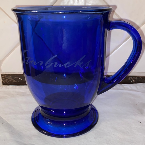 Vintage Cobalt Blue Pedestal Starbucks Mug - Picture 1 of 6